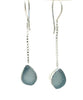 Dark Grey Sea Glass Chain Earrings