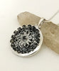 Antique Lace Locket Cast in Sterling Silver with 18 Black Spinell Stones