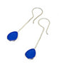 Blue Sea Glass Chain Earrings