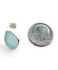 Light Aqua Sea Glass Natural Shape Post Earrings