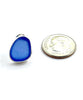 Cobalt Sea Glass Natural Shape Post Earrings
