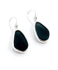Grey Sea Glass Open Back Drop Earrings