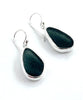 Grey Sea Glass Open Back Drop Earrings
