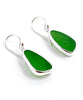 Green Sea Glass Open Back Drop Earrings