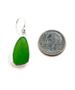 Green Sea Glass Open Back Drop Earrings