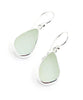 Frosted Clear Sea Glass Open Back Drop Earrings