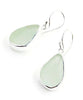 Frosted Clear Sea Glass Open Back Drop Earrings