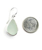 Frosted Clear Sea Glass Open Back Drop Earrings