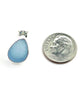 Sky Blue Sea Glass Natural Shape Post Earrings