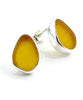 Amber Sea Glass Natural Shape Post Earrings
