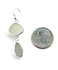 Clear & Light Grey Sea Glass Open Back Double Drop Earrings
