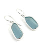 Aqua Sea Glass Open Back Drop Earrings