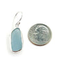 Aqua Sea Glass Open Back Drop Earrings