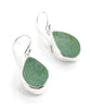 Coke Bottle Green Sea Glass Open Back Drop Earrings