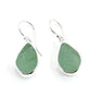Coke Bottle Green Sea Glass Open Back Drop Earrings