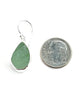 Coke Bottle Green Sea Glass Open Back Drop Earrings