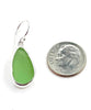 Light Green Sea Glass Open Back Drop Earrings