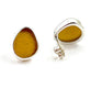 Brown Sea Glass Natural Shape Post Earrings