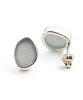 Light Grey Sea Glass Natural Shape Post Earrings