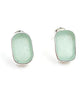 Soft Aqua Sea Glass Natural Shape Post Earrings