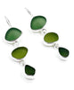 Shades of Olive Sea Glass Triple Drop Earrings