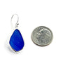 Blue Sea Glass Open Back Drop Earrings