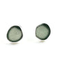 Grey Sea Glass Natural Shape Post Earrings