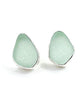 Aqua Sea Glass Natural Shape Post Earrings