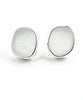 Frosted Clear Sea Glass Natural Shape Post Earrings