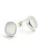 Frosted Clear Sea Glass Natural Shape Post Earrings