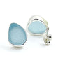 Aqua Sea Glass Natural Shape Post Earrings