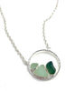 Forest Green, Jadeite and Soft Green Sea Glass Hoop Necklace