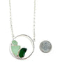 Forest Green, Jadeite and Soft Green Sea Glass Hoop Necklace