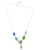 Sea Glass Leaves with Stone Flower 6 Piece Necklace