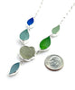 Sea Glass Leaves with Stone Flower 6 Piece Necklace