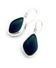 Black Sea Glass Open Back Drop Earrings