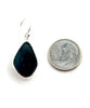 Black Sea Glass Open Back Drop Earrings