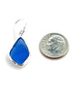 Textured Blue Sea Glass Open Back Drop Earrings