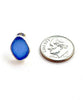 Blue Sea Glass Natural Shape Post Earrings