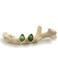 Dark Olive Sea Glass Natural Shape Post Earrings