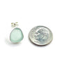 Soft Aqua Sea Glass Natural Shape Post Earrings