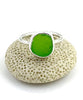 Green Sea Glass Ring Simple Round Band - Size 6