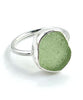 Soft Olive Green Sea Glass Ring Simple Round Band - Size 9