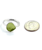 Olive Green Sea Glass Ring Simple Round Band - Size 6.5