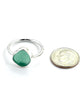 Jade Green Sea Glass Ring Simple Round Band - Size 10