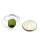 Olive Sea Glass Ring Simple Round Band - Size 7