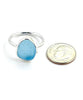 Light Aqua Sea Glass Ring Simple Round Band - Size 9