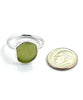 Green Sea Glass Ring Simple Round Band - Size 6.5