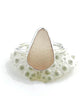 Pink Sea Glass Ring Simple Round Band - Size 7