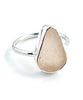 Pink Sea Glass Ring Simple Round Band - Size 7